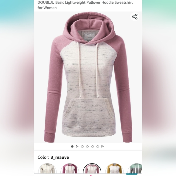 Size S Pink and White Pullover Sweatshirt - Picture 1 of 4